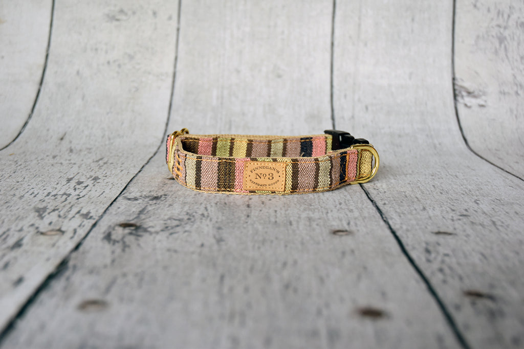 1” Mocha Pastel Stripe Collar