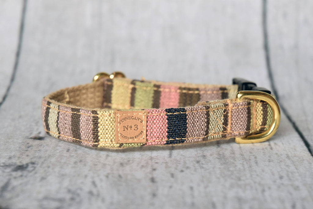 3/4” Mocha Pastel Stripe Collar