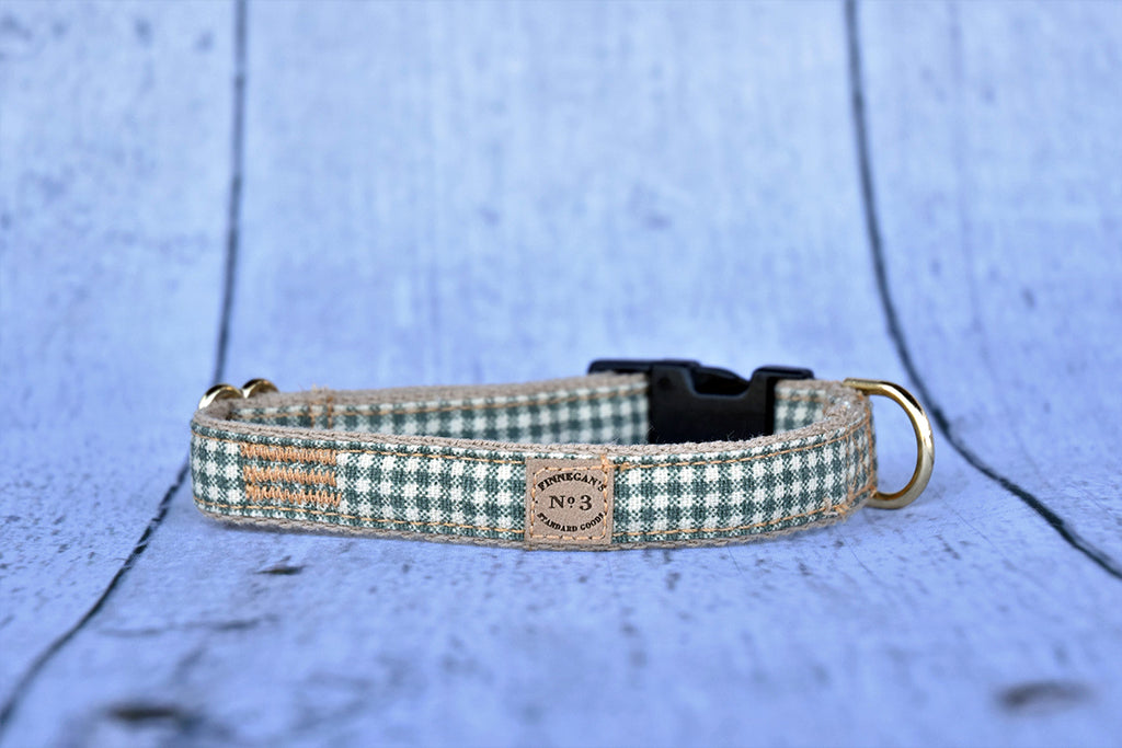 3/4" Small Green Plaid Collar