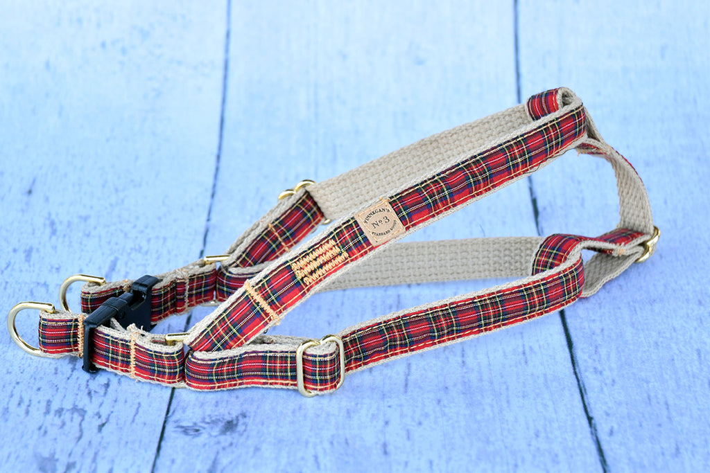 3/4" Small Red Plaid Harness